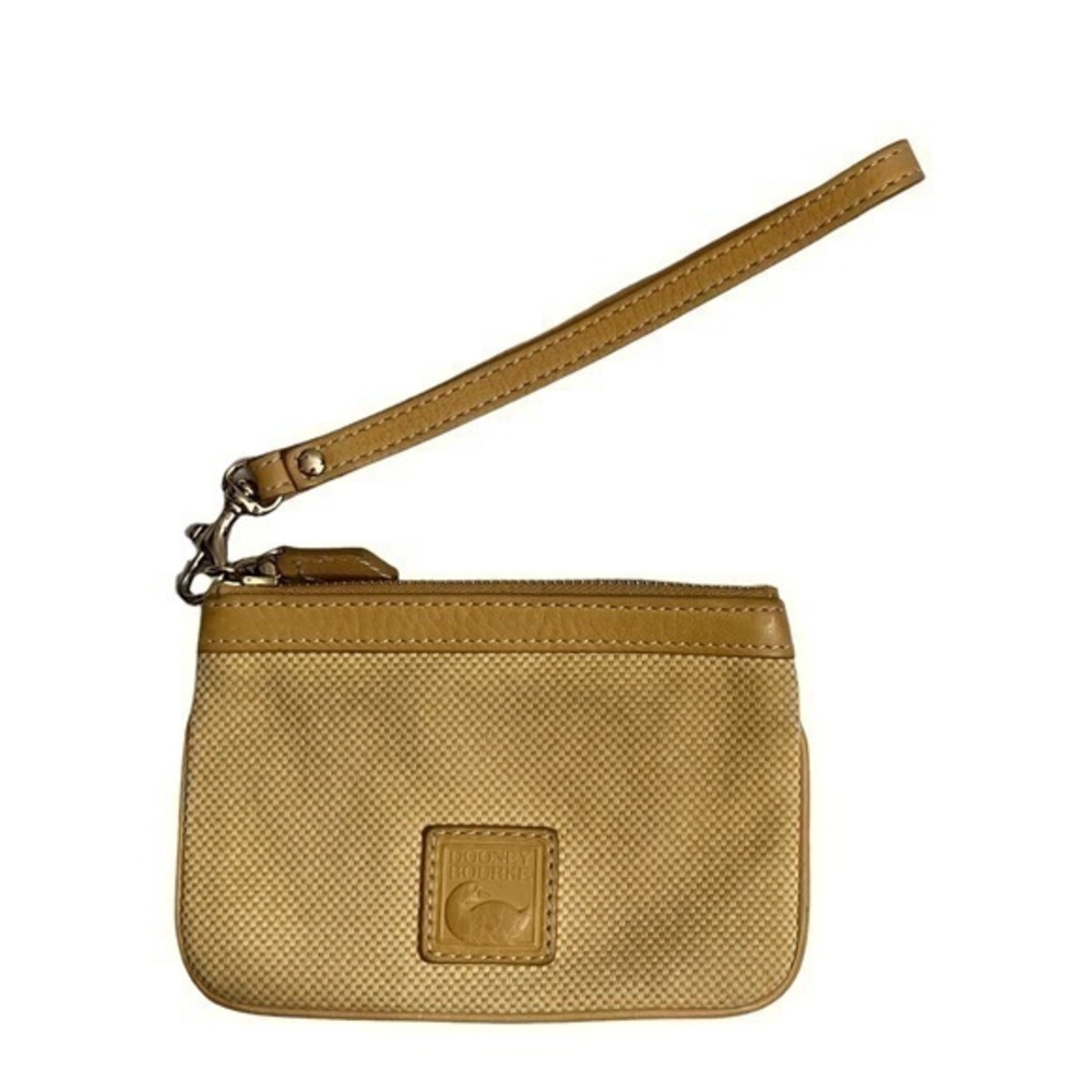 Dooney and Bourke yellow canvas leather wristlet